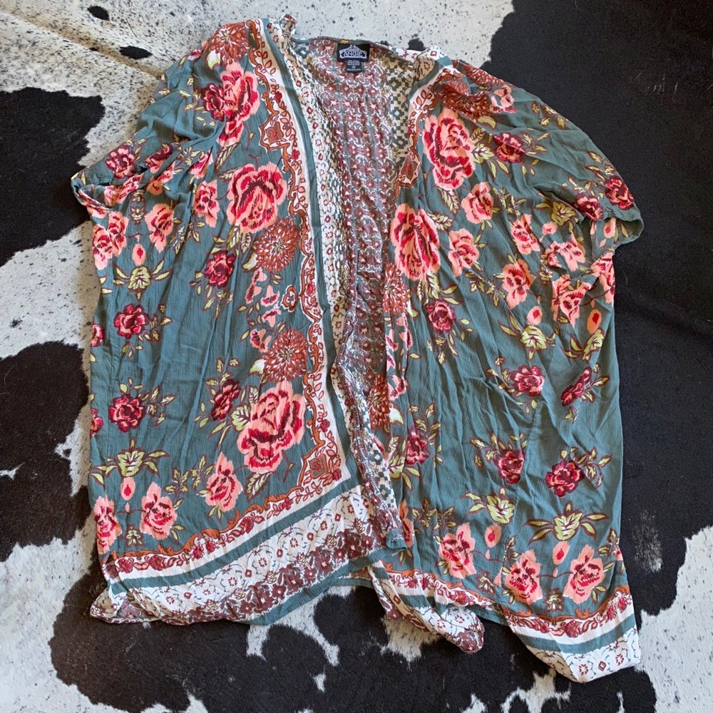 Angie Olive Floral Kimono